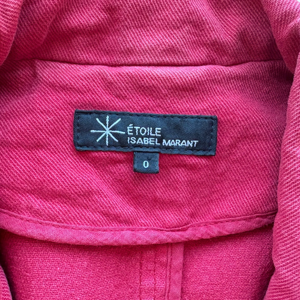 Isabel Marant Étoile Denim Blazer Size 0 Structured Jacket Raspberry - Picture 2 of 10